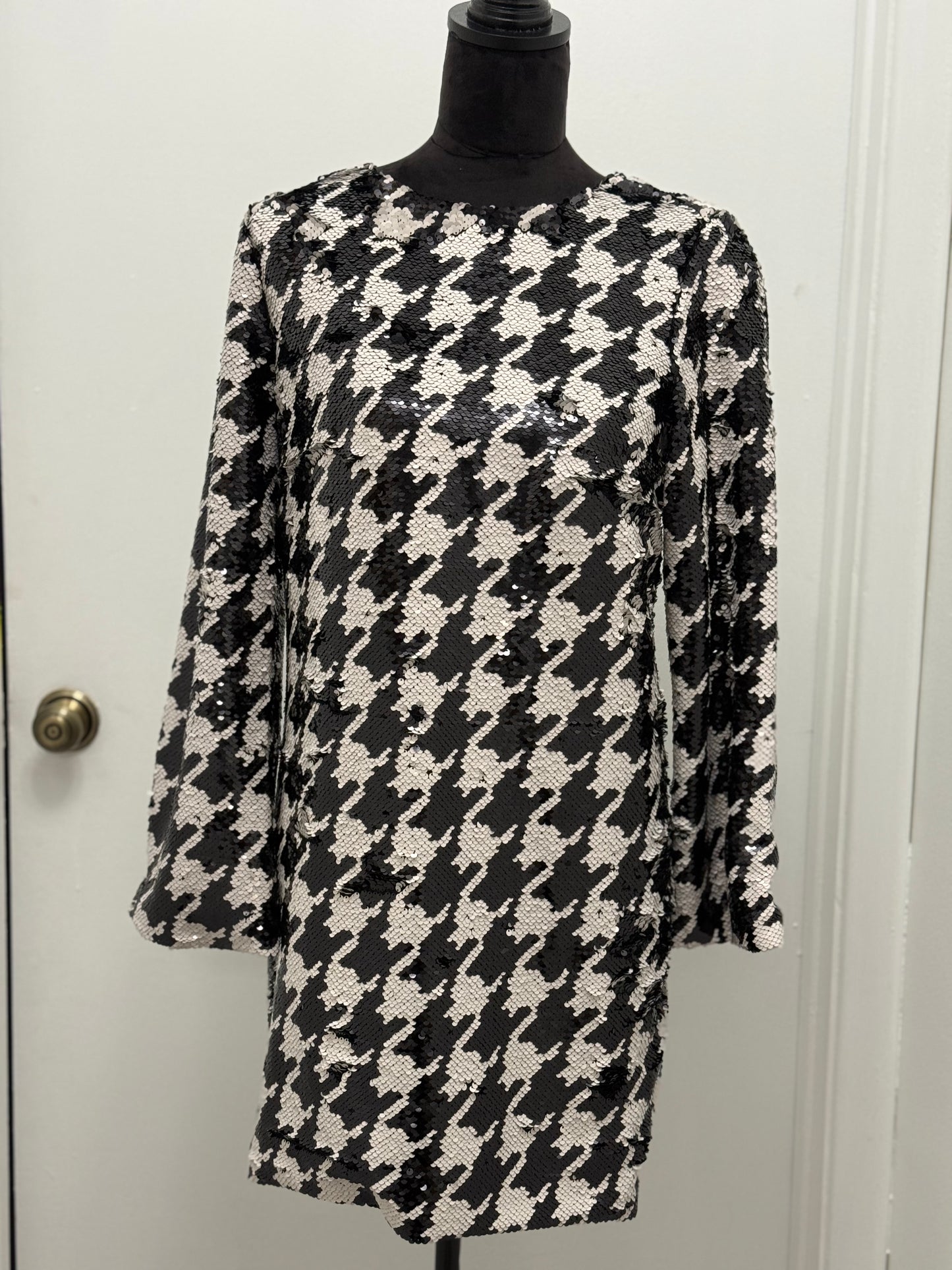 #355 Sequin Houndstooth Dress