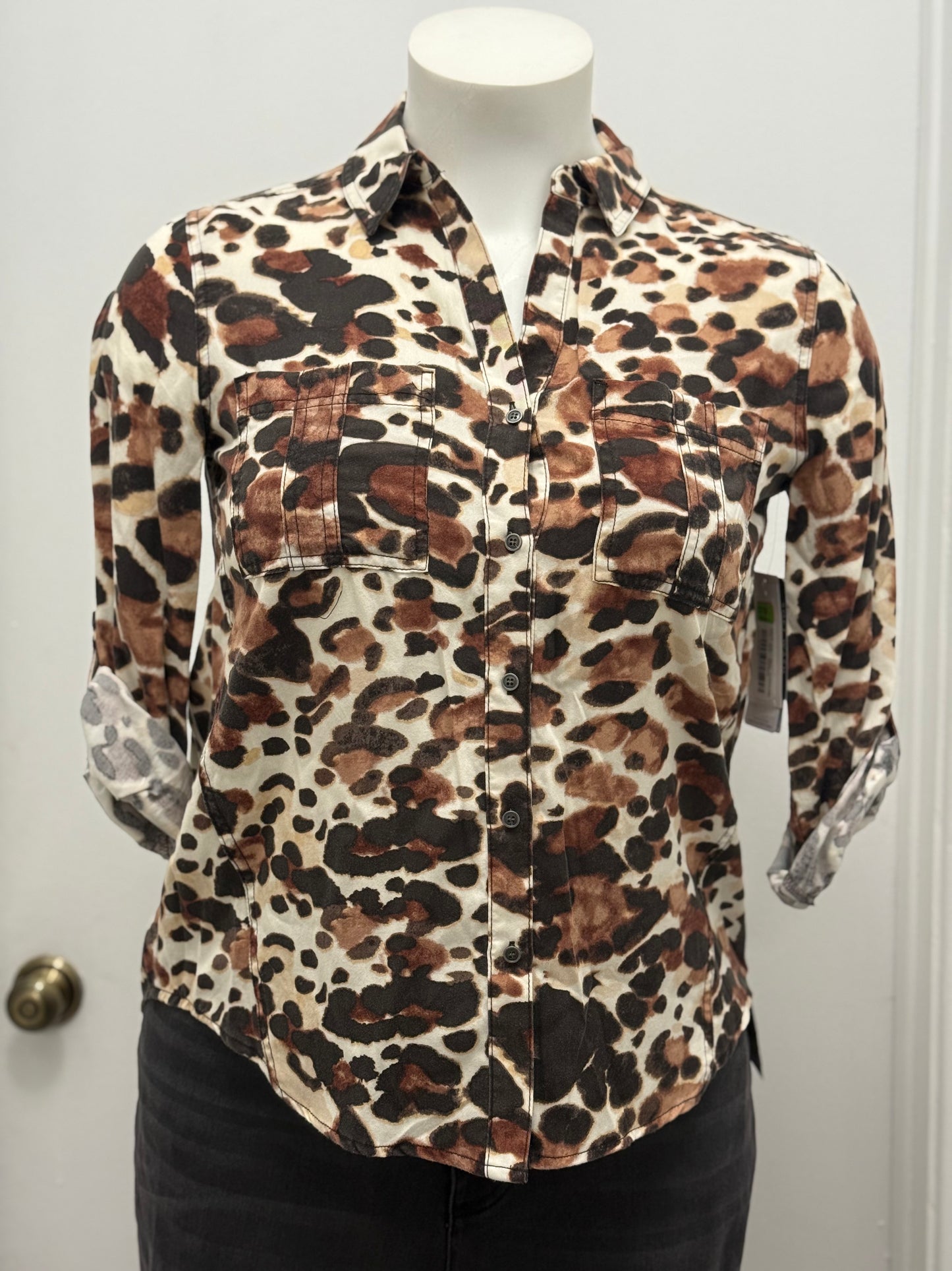 #172 Cow print Button Up