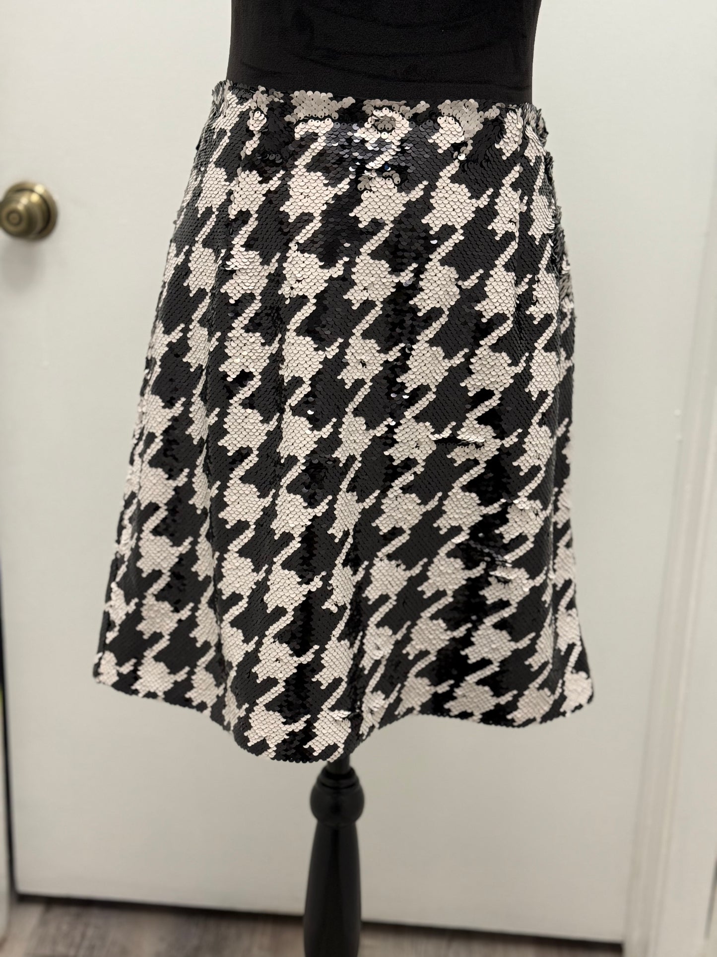 #353 Sequin Houndstooth Skirt