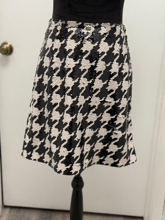 #353 Sequin Houndstooth Skirt
