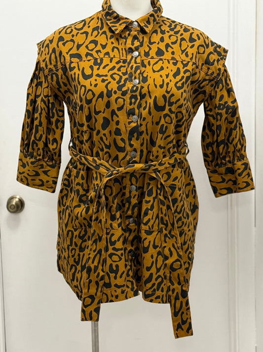 #78 Denim Leopard Dress