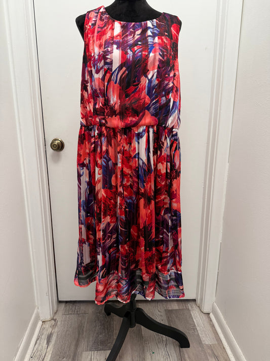 #32 Abstract Floral Pleated Dress