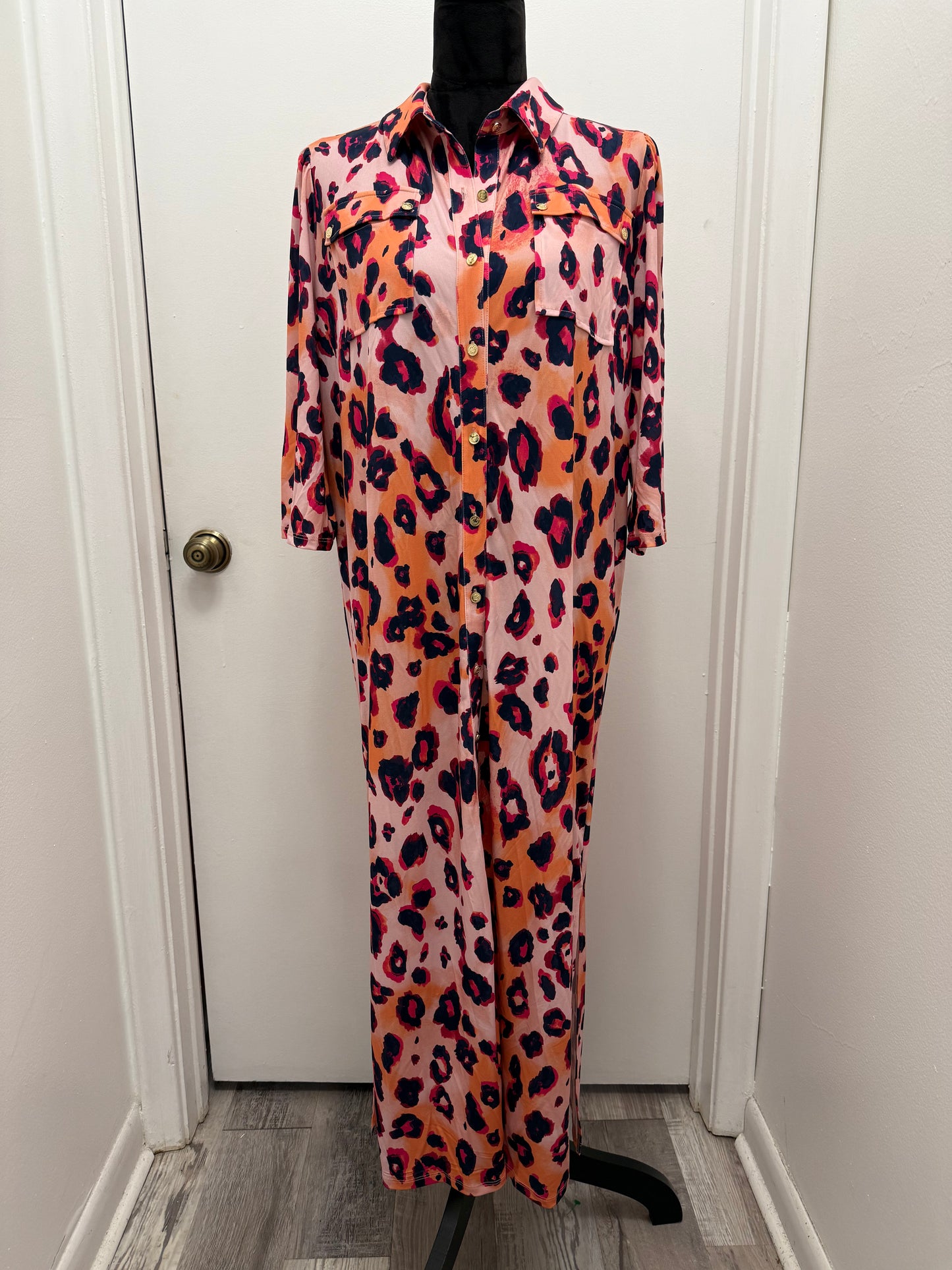 #20 Pink Leopard Shirtdress