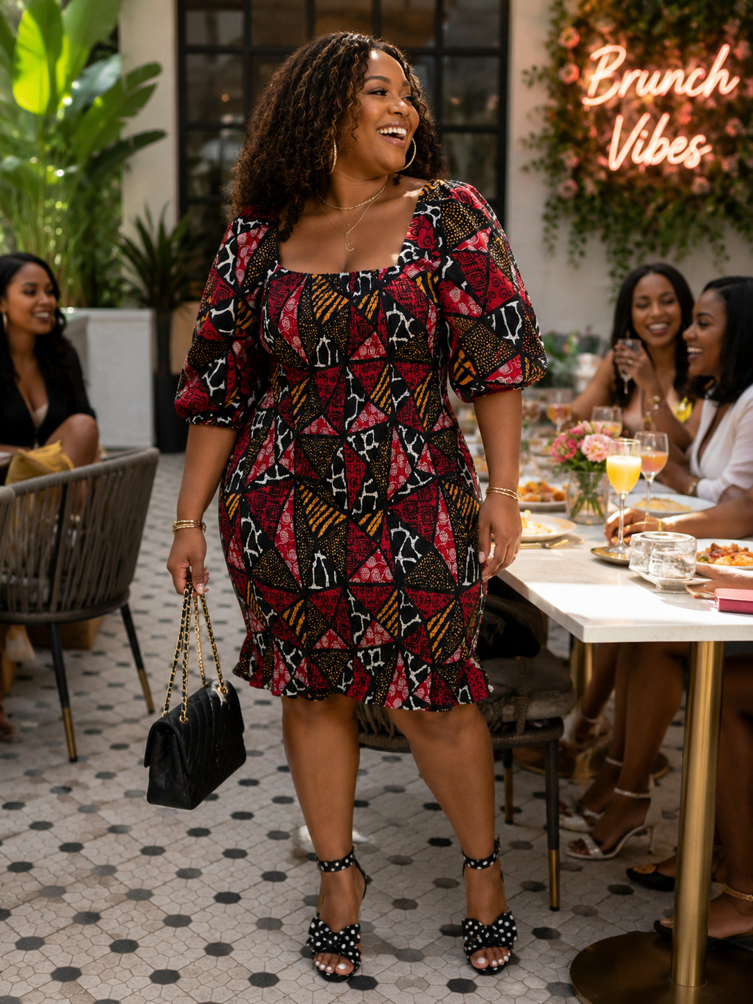 #141 Jungle Print  Smocked Puff Sleeve Mini Dress