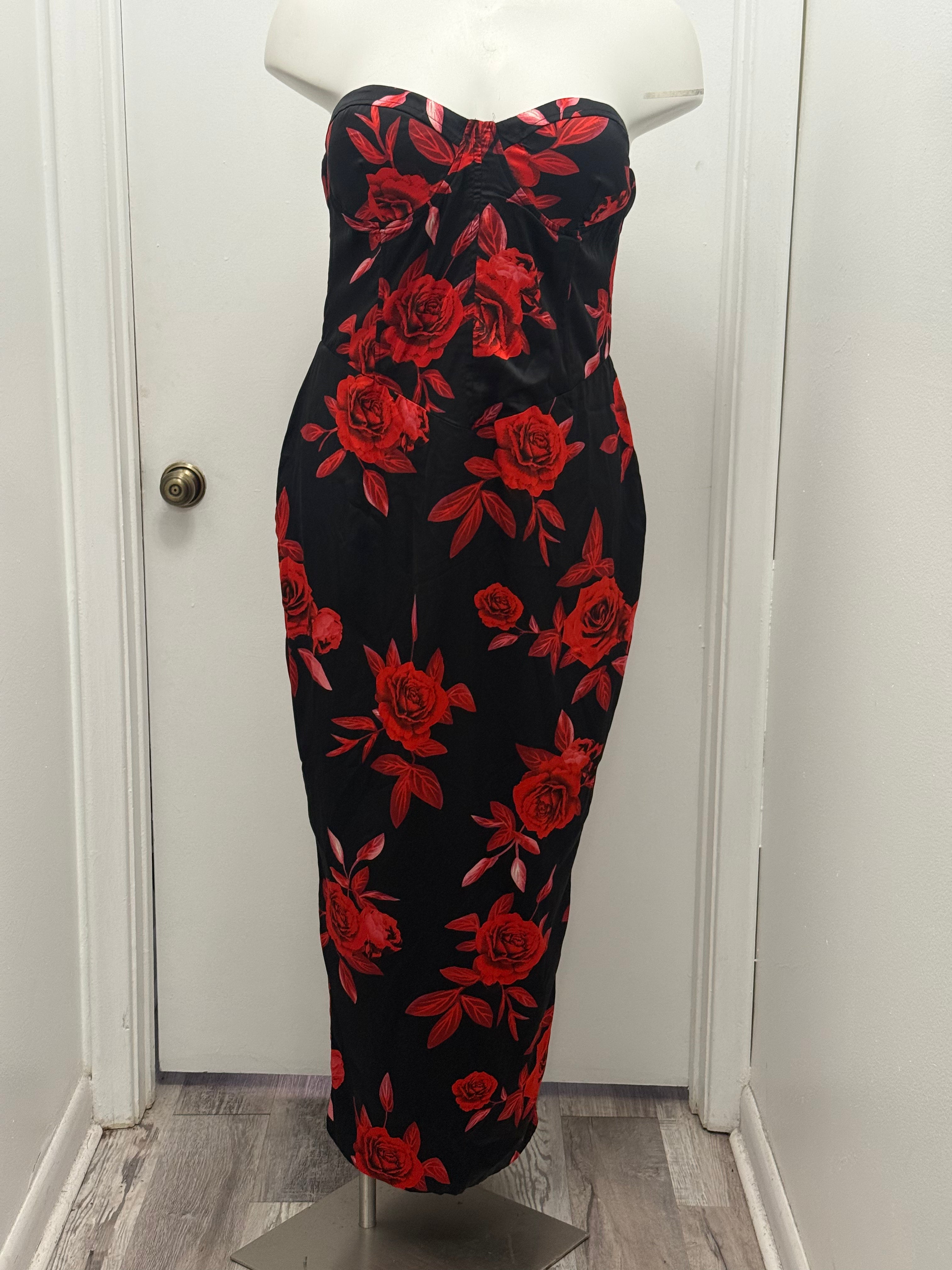 #79 Strapless Bodycon Midi Dress