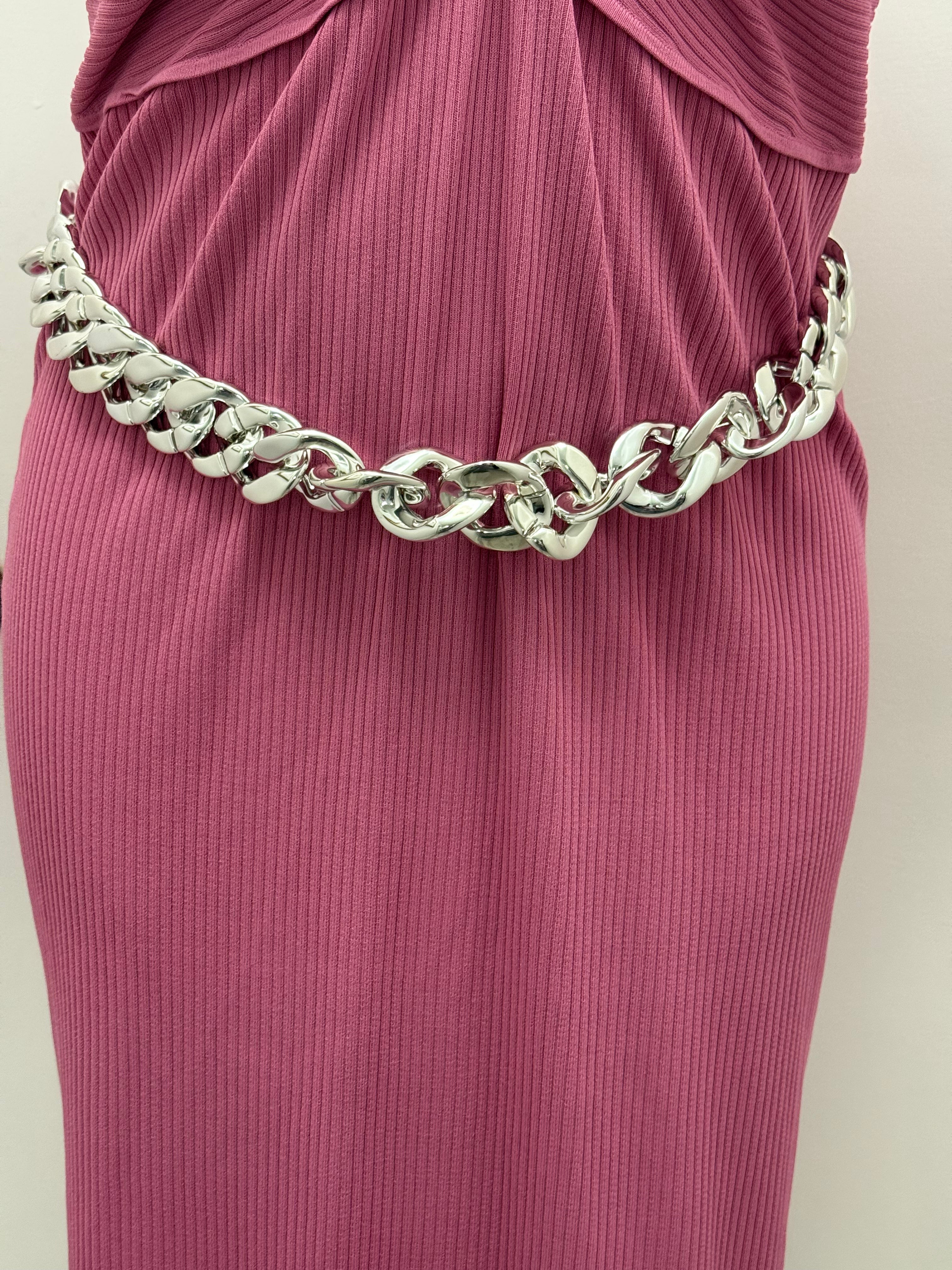 #340 Silver Chain Link Belt (44 inches)