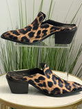 Sky Leopard Print Mule Boots