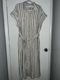 #40 Striped Belted Button Down Dress