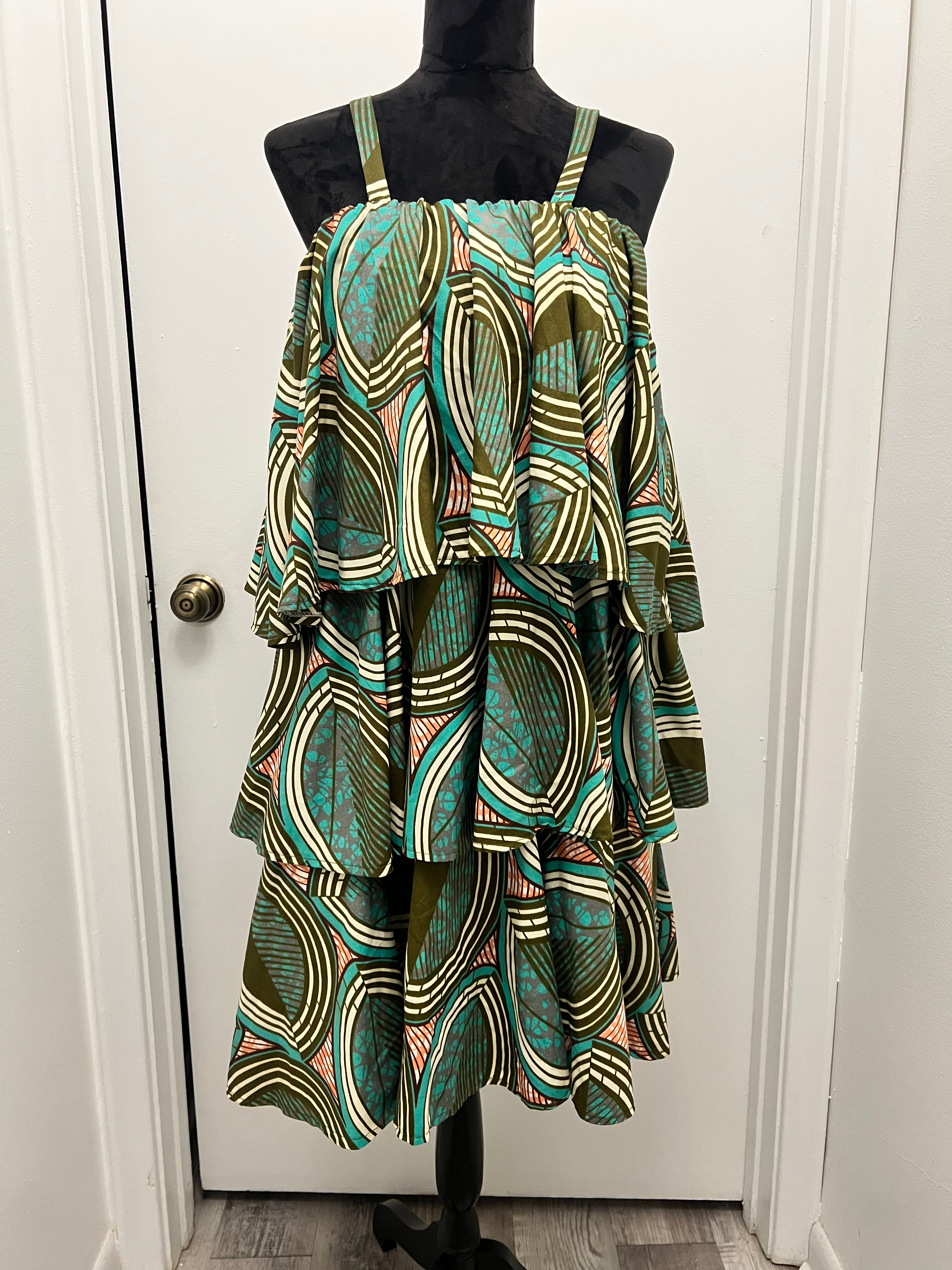 #131 3 Tier Ankara Dress