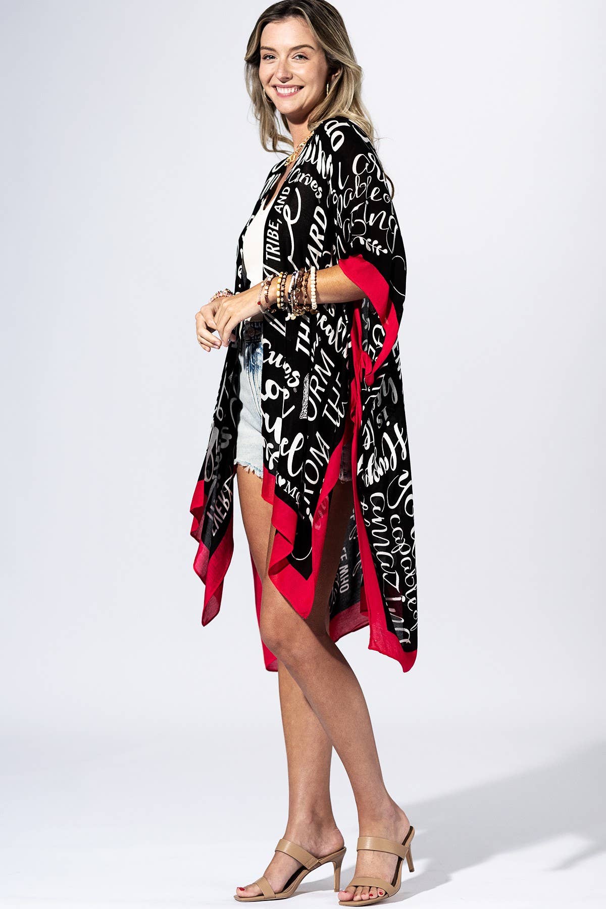 Inspire Script Kimono: GRAPHITE / 2 / One Size