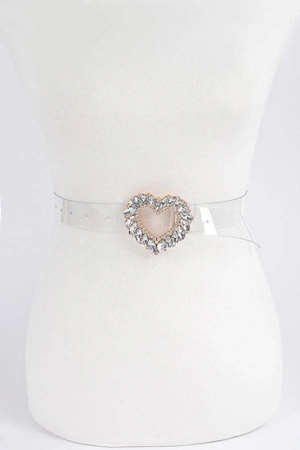 #349 Transparent Clear Heart Belt (Plus)