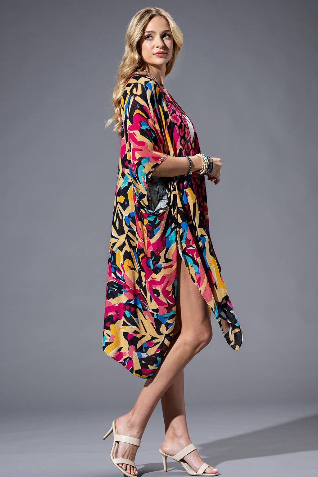 #106 Abstract Multi Viscose Kimono/ OSFM
