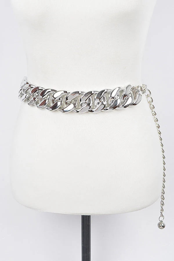 #340 Silver Chain Link Belt (44 inches)