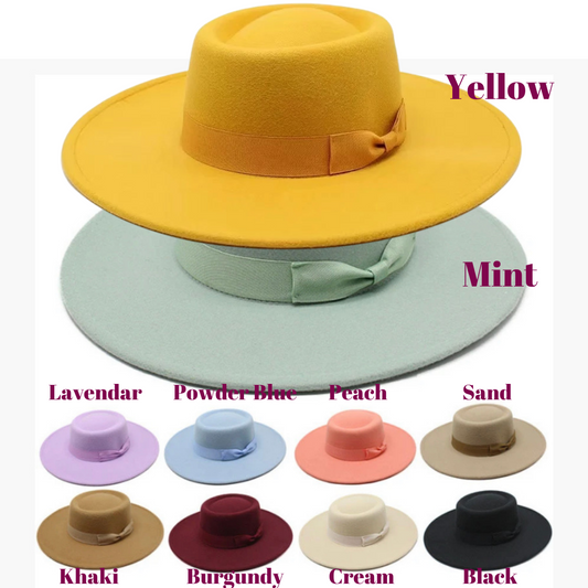 Flat Top Brim Fedora Hats -Shipping Now!