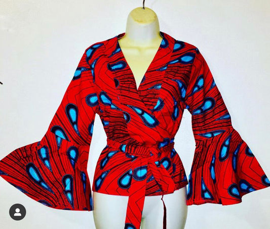 Ankara Wrap Top